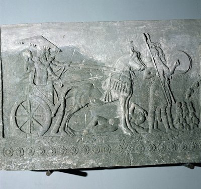 Sargon II (721-705 BC) on a Battle Chariot, from the Palace of Sargon II at Khorsabad, Iraq by Assyrian